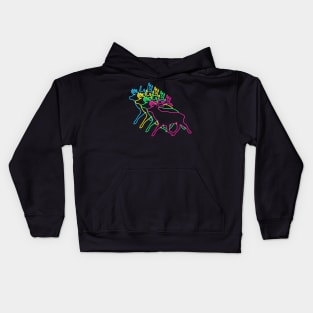 Deer 80s Neon Kids Hoodie